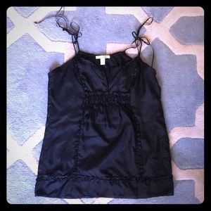 100% black silk top